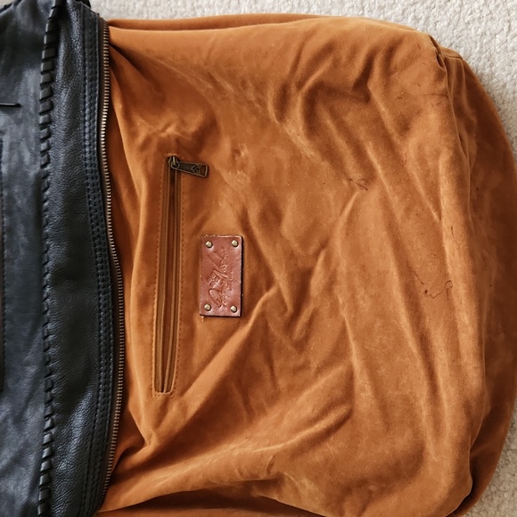 PATRICIA NASH Navy Blue Leather Fringe Shoulder Bag - Picture 10 of 16